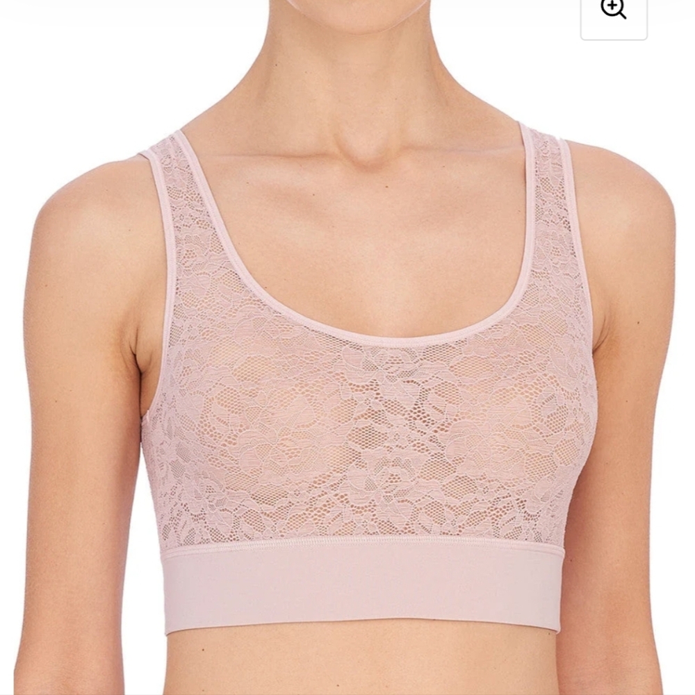 Natori Bliss Femme Lace Bralette Soft Pink Sz S $42
